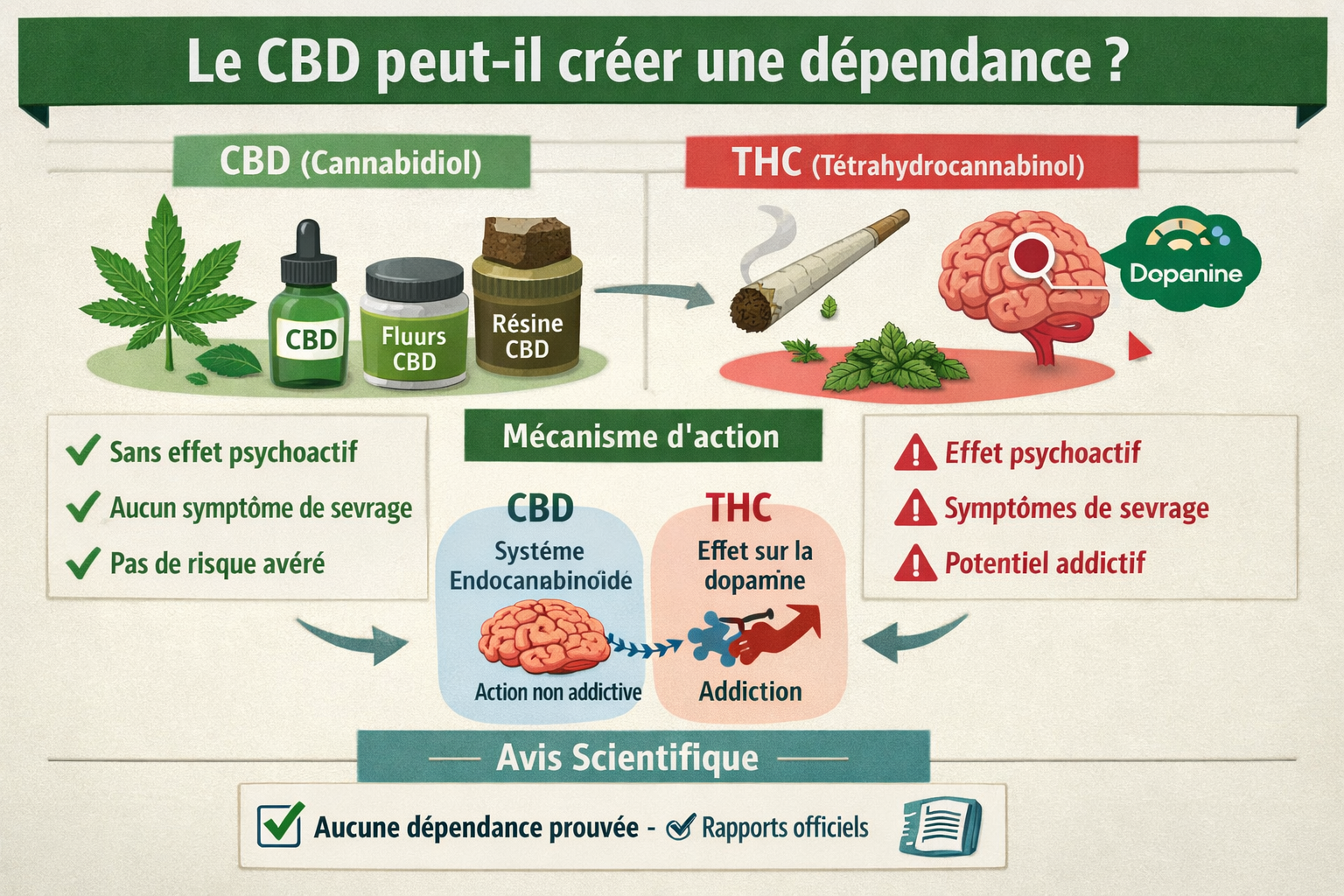 Le CBD peut-il créer une dépendance ? Le CBD peut-il créer une dépendance ?