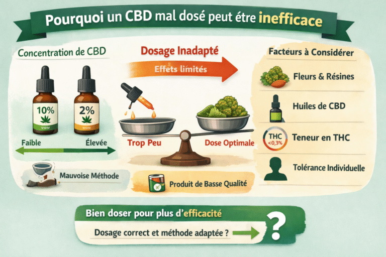 Pourquoi un CBD mal dosé peut être inefficace