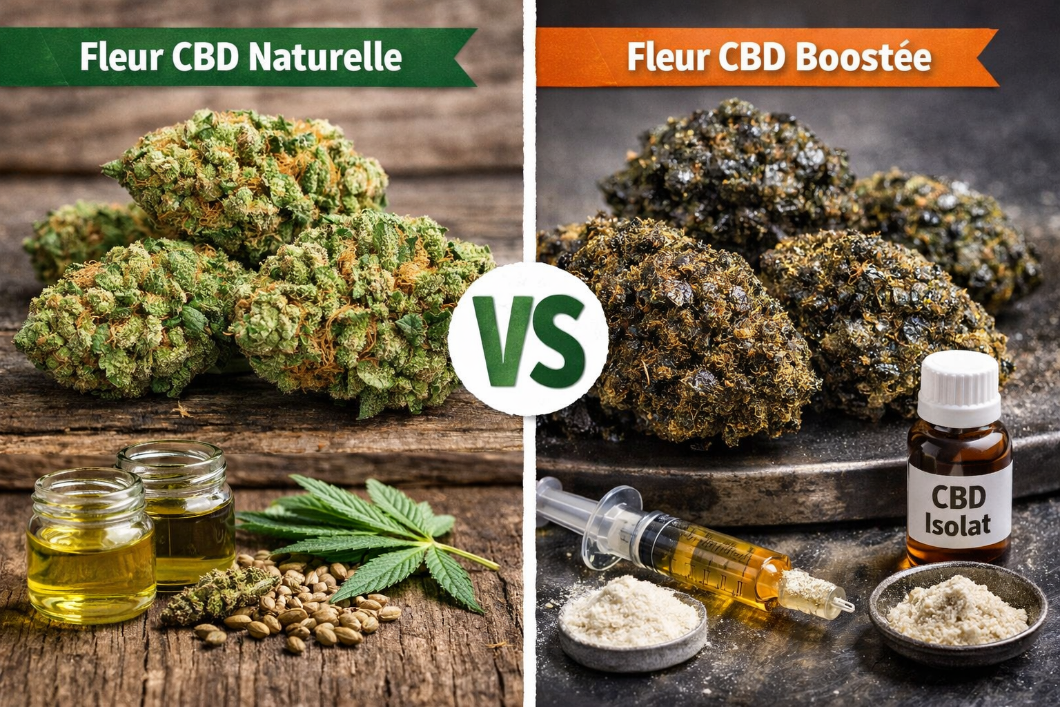 Fleur CBD naturelle vs boostée Fleur CBD naturelle vs boostée