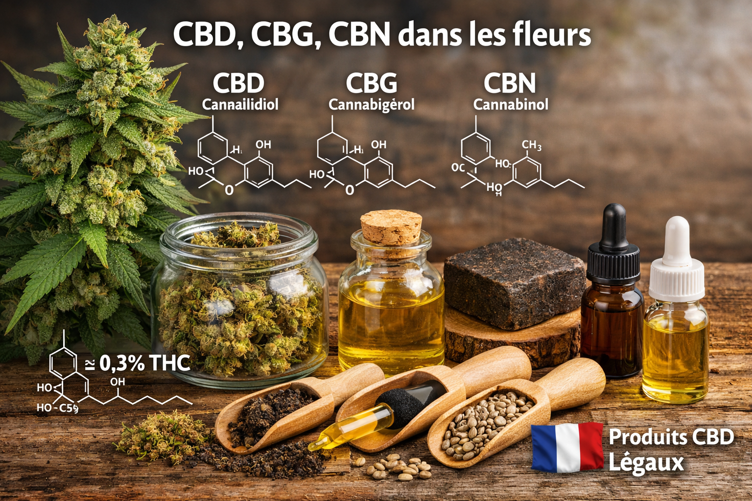CBD, CBG, CBN dans les fleurs : comprendre la composition