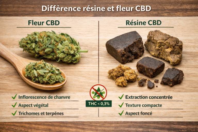 Différence résine et fleur CBD