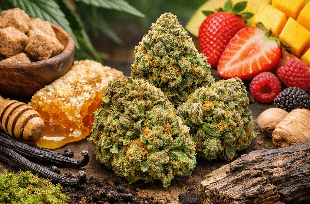 Fleur CBD sucrée, fruitée, terreuse