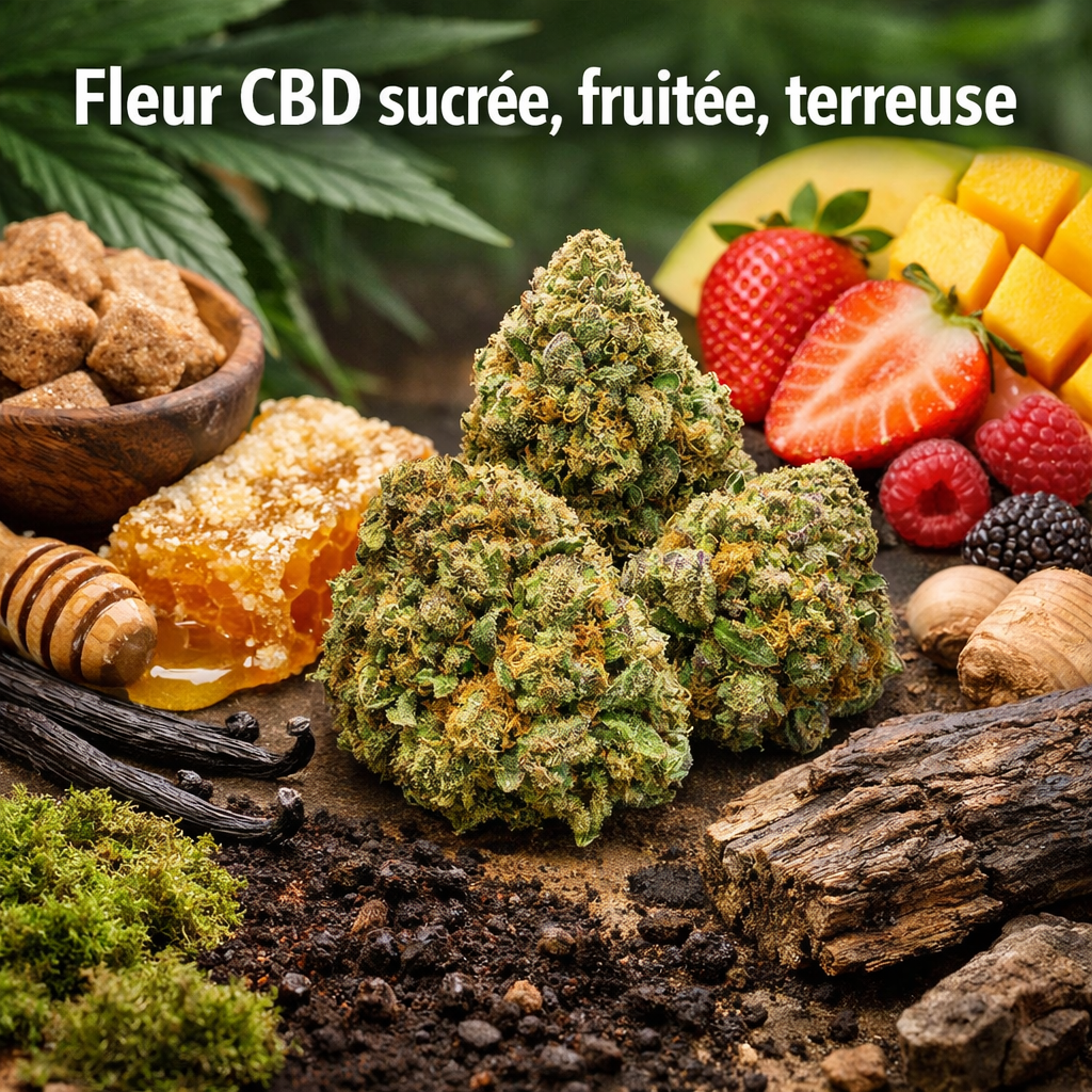 Fleur CBD sucrée fruitée terreuse Fleur CBD sucrée fruitée terreuse