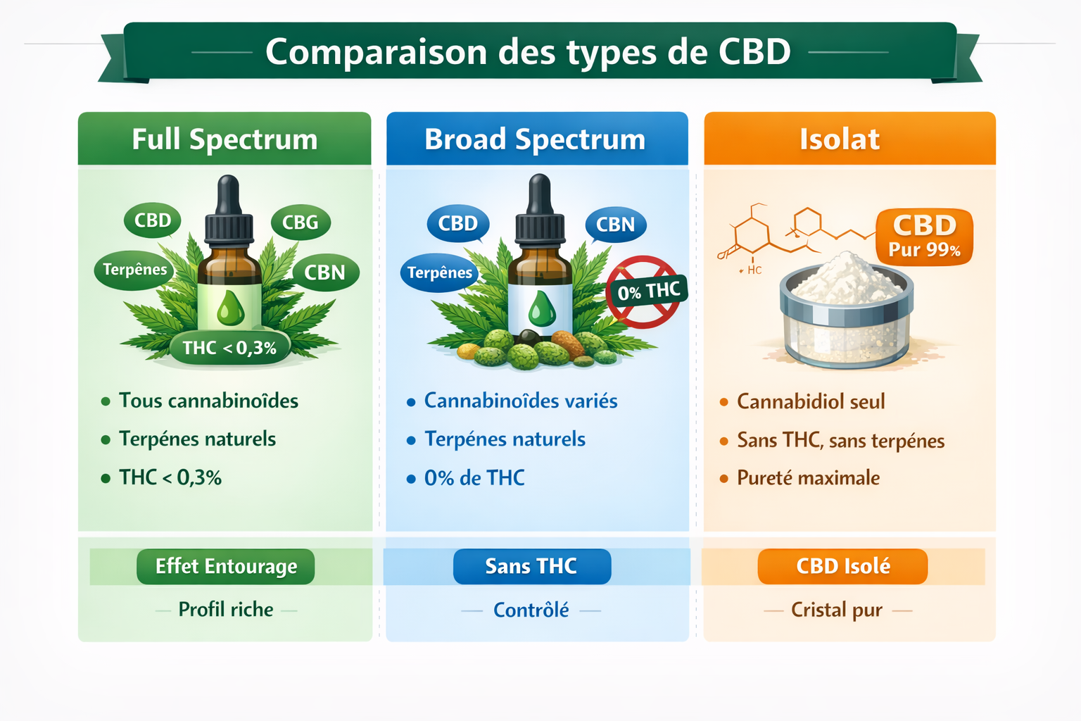Full spectrum, broad spectrum, isolat