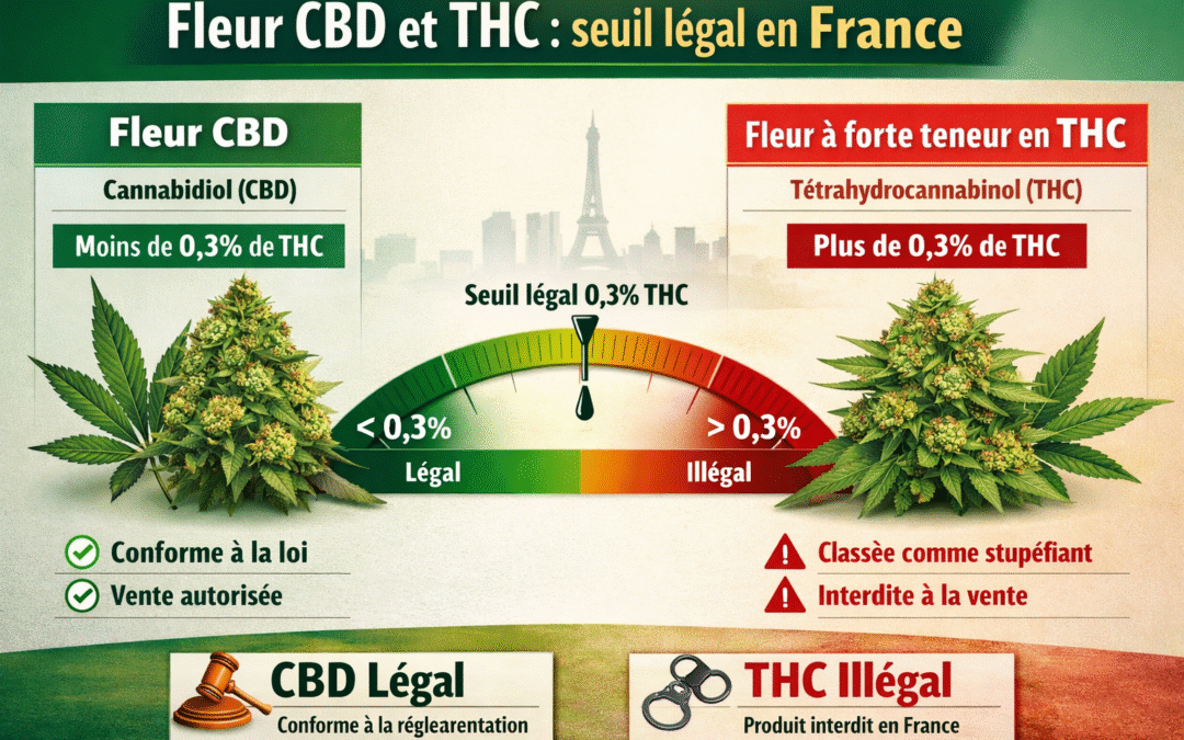 Fleur CBD et THC : seuil légal