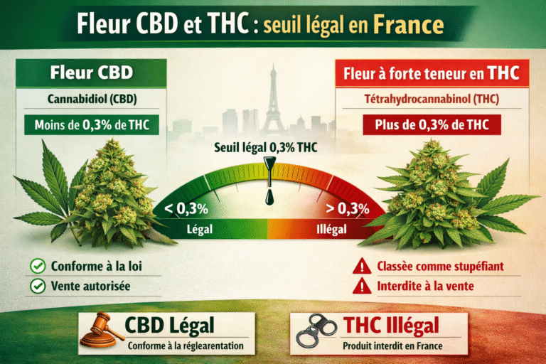 Fleur CBD et THC : seuil légal