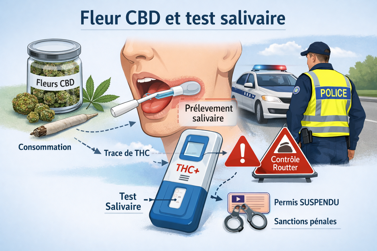 Fleur CBD et test salivaire