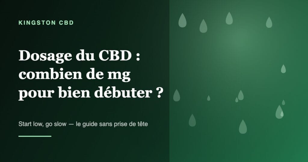 Visuel Kingston CBD sur le dosage du CBD en milligrammes