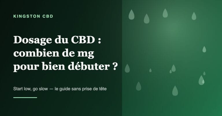 Visuel Kingston CBD sur le dosage du CBD en milligrammes