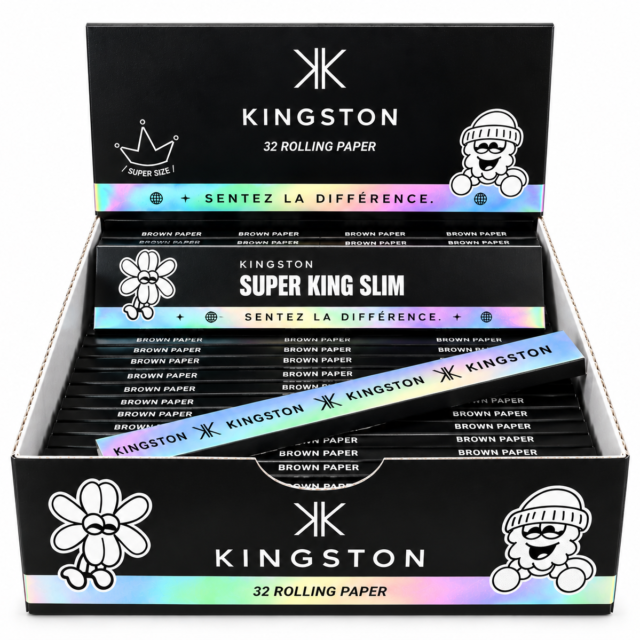 Présentoir Kingston Super King Slim de carnets de 32 feuilles extra longues sans tips